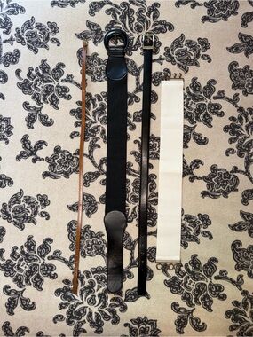 Set of Four Women's Belts - Black, Brown, Cream